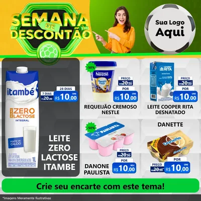 Modelo de Rede Social para Feed Facebook com o tema Semana de Descontão - Copa para Frios e Laticínios
