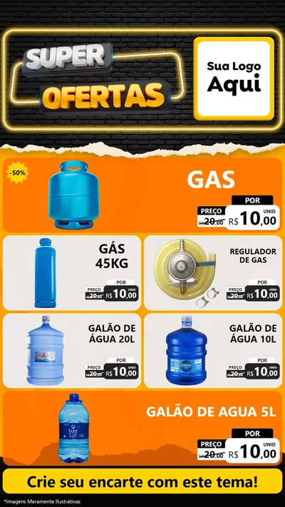Modelo de TV para TV Vertical com o tema Super Ofertas para Água e gás
