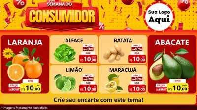 Modelo de TV para TV Horizontal com o tema Semana do Consumidor para Hortifrúti