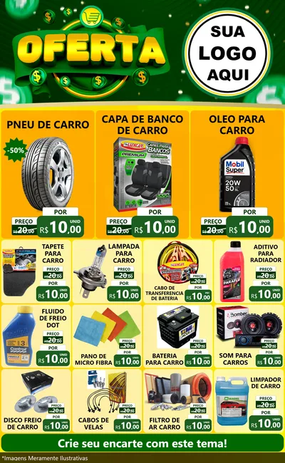 Modelo de Encarte para Encarte Grande com o tema Oferta para Auto peças