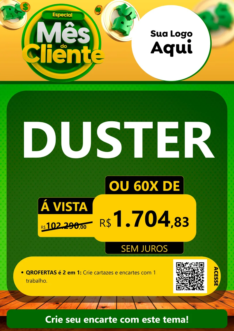 Modelo de Cartaz para Cartaz A4 Vertical com o tema Especial Mês do Cliente para Concessionaria de Carros