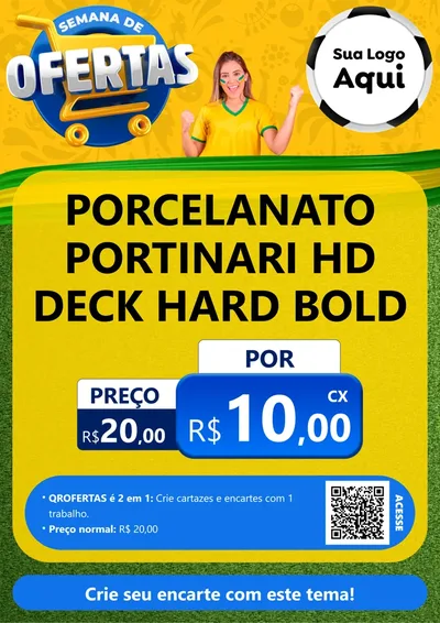 Modelo de Cartaz para Cartaz A4 Vertical com o tema Semana de Ofertas - Copa para Pisos e revestimentos
