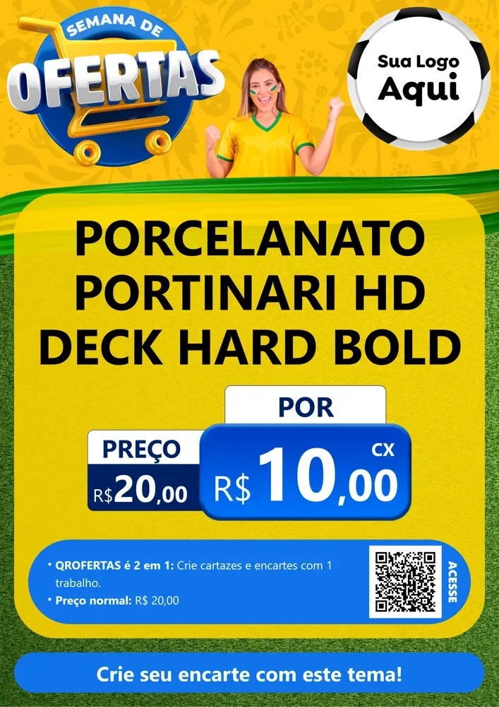 Modelo de Cartaz para Cartaz A4 Vertical com o tema Semana de Ofertas - Copa para Pisos e revestimentos