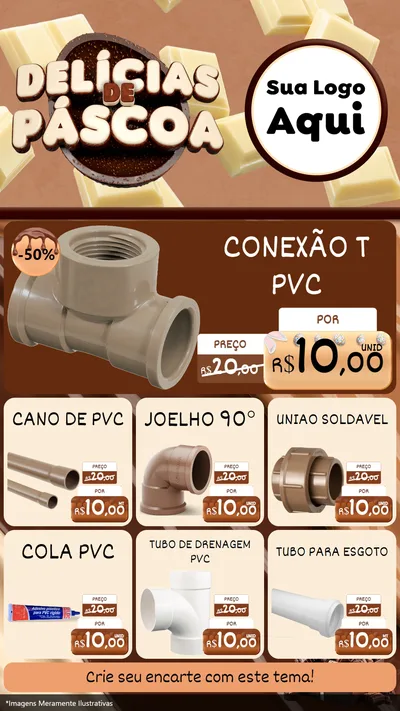 Modelo de Rede Social para Stories com o tema Delícias de Páscoa para Tubos e conexões