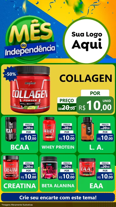 Modelo de Rede Social para Stories com o tema Mês da Independência para Suplementos alimentares