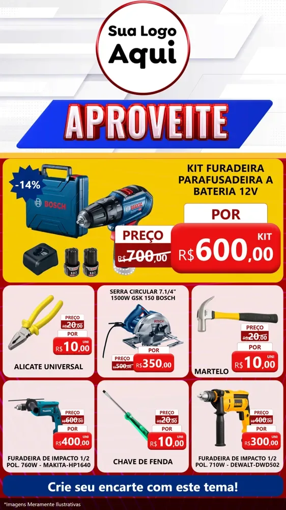 Modelo de Rede Social para Stories com o tema Aproveite para Maquinas e Ferramentas
