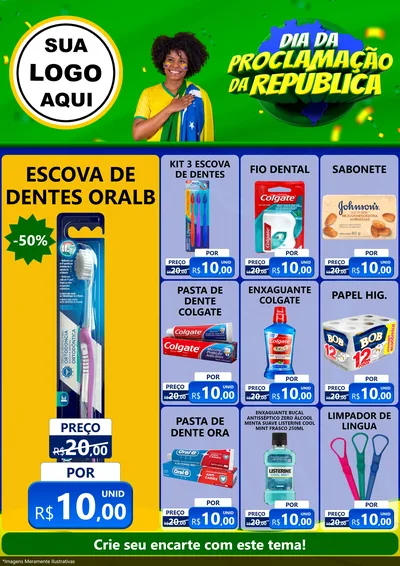 Modelo de Encarte para Encarte A4 Vertical com o tema Dia Da Proclamação Da República para Higiene Pessoal