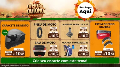 Modelo de TV para TV Horizontal com o tema Ofertas de Outono - Vem, Aproveite! para Moto peças