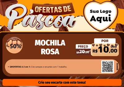 Modelo de Cartaz para Cartaz A4 Horizontal com o tema Ofertas de Páscoa para Papelaria