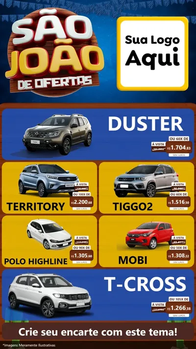 Modelo de TV para TV Vertical com o tema São João Ofertas Imbatíveis! - Junina para Concessionaria de Carros