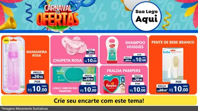 Modelo de TV para TV Horizontal com o tema Carnaval de Ofertas para Bebês