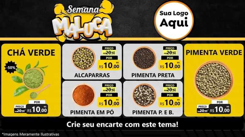 Modelo de TV para TV Horizontal com o tema Semana Maluca para Produtos Naturais
