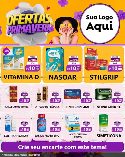 Modelo de Rede Social para Feed Instagram com o tema Ofertas Da Primavera para Farmácia