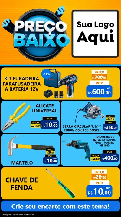 Modelo de TV para TV Vertical com o tema Preço Baixo para Maquinas e Ferramentas