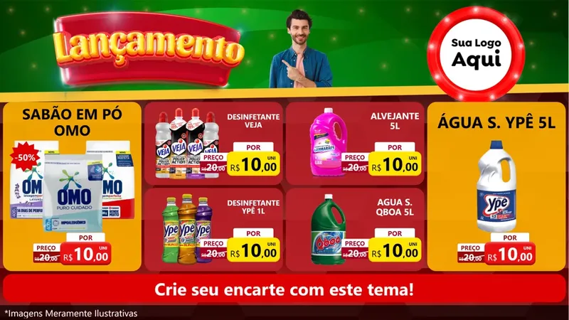 Modelo de TV para TV Horizontal com o tema Lançamento para Produtos de Limpeza