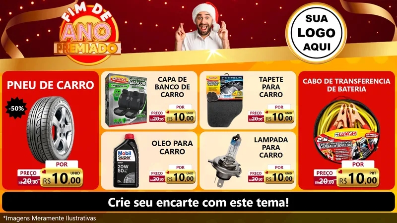 Modelo de TV para TV Horizontal com o tema Fim de Ano Premiado para Auto peças