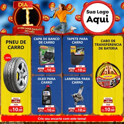 Modelo de Rede Social para Feed Facebook com o tema Dia I - O Dia Mais Barato Do Mês para Auto peças
