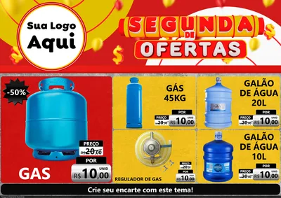Modelo de Encarte para Encarte A4 Horizontal com o tema Segunda de Ofertas para Água e gás