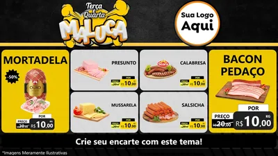 Modelo de TV para TV Horizontal com o tema Terça e Quarta Maluca para Frios e Laticínios