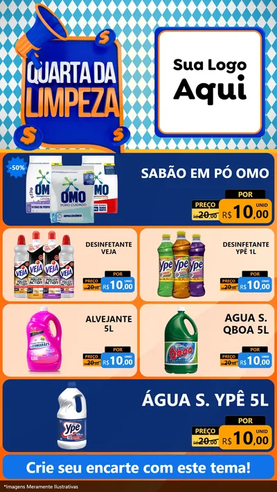 Modelo de TV para TV Vertical com o tema Quarta da Limpeza para Produtos de Limpeza
