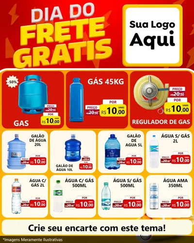 Modelo de Rede Social para Feed Instagram com o tema Dia do Frete Grátis para Água e gás