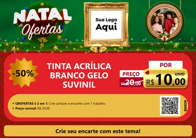 Modelo de Cartaz para Cartaz A4 Horizontal com o tema Natal de Ofertas para Tintas e Ferramentas