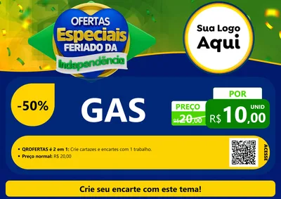 Modelo de Cartaz para Cartaz A4 Horizontal com o tema Ofertas Especiais Feriado da Independência para Água e gás