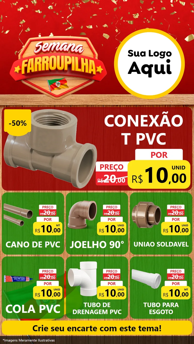 Modelo de Rede Social para Stories com o tema Semana Farroupilha para Tubos e conexões