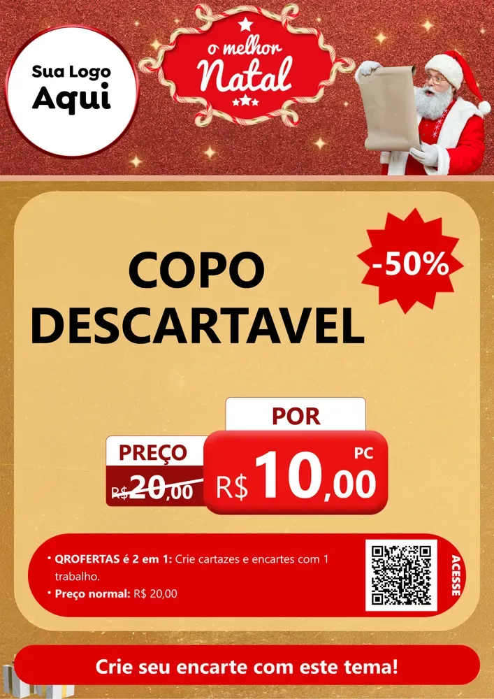 Modelo de Cartaz para Cartaz A4 Vertical com o tema O Melhor Natal para Embalagens
