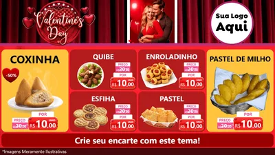 Modelo de TV para TV Horizontal com o tema Valentine's Day para Salgadaria