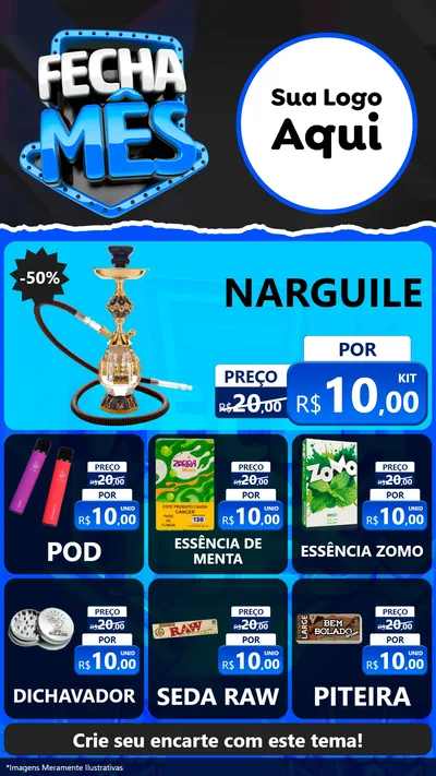 Modelo de Rede Social para Stories com o tema Fecha Mês para Tabacaria