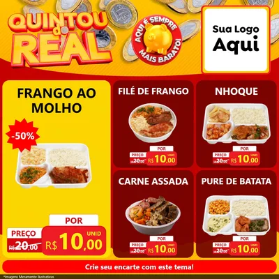 Modelo de Rede Social para Feed Facebook com o tema Quintou do Real para Restaurante