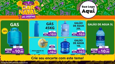 Modelo de TV para TV Horizontal com o tema Carnaval de Ofertas para Água e gás