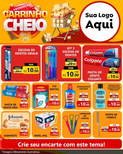 Modelo de Rede Social para Feed Instagram com o tema Promoção carrinho cheio para Higiene Pessoal