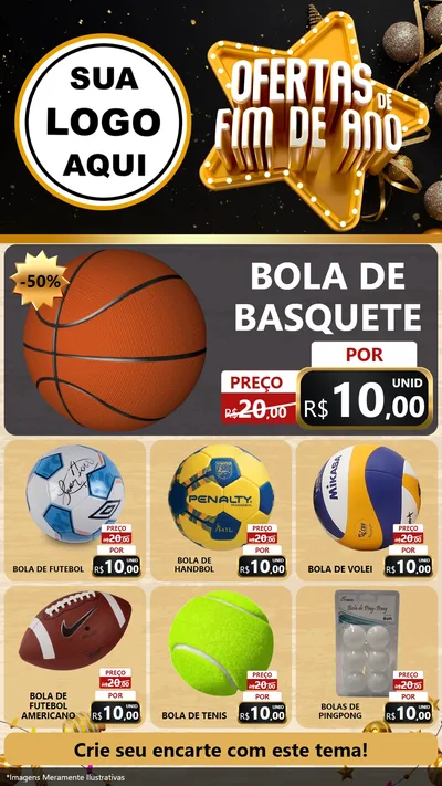 Modelo de Rede Social para Stories com o tema Ofertas de Fim de Ano para Artigos Esportivos