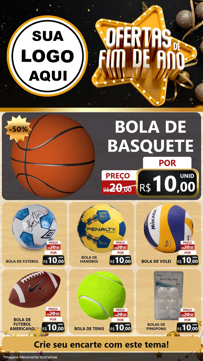 Modelo de Rede Social para Stories com o tema Ofertas de Fim de Ano para Artigos Esportivos