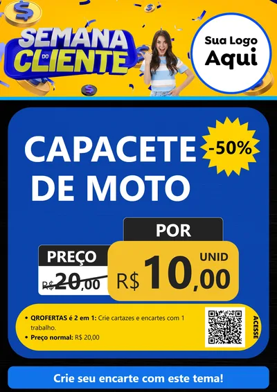 Modelo de Cartaz para Cartaz A4 Vertical com o tema Semana do Cliente para Moto peças