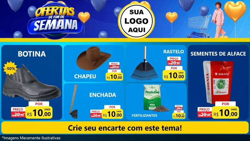 Modelo de TV para TV Horizontal com o tema Ofertas de Fim de Semana para Agropecuária