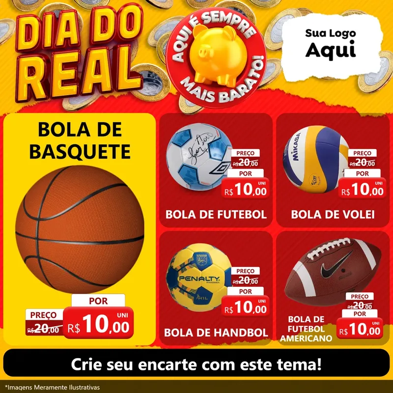 Modelo de Rede Social para Feed Facebook com o tema Dia Do Real para Artigos Esportivos