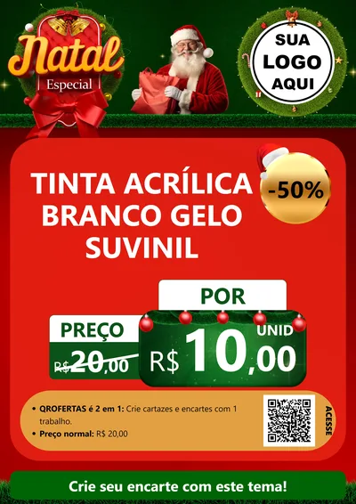 Modelo de Cartaz para Cartaz A4 Vertical com o tema Natal Especial para Tintas e Ferramentas