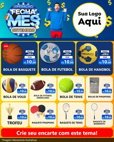 Modelo de Rede Social para Feed Instagram com o tema Operação Fecha Mês Setembro para Artigos Esportivos