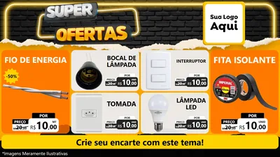 Modelo de TV para TV Horizontal com o tema Super Ofertas para Materiais Elétricos