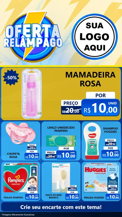 Modelo de Rede Social para Stories com o tema Oferta Relâmpago para Bebês