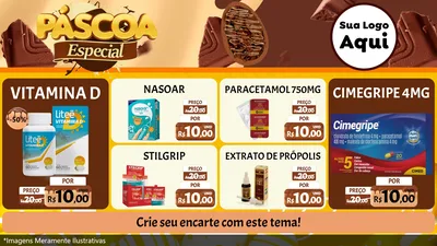 Modelo de TV para TV Horizontal com o tema Páscoa Especial para Farmácia