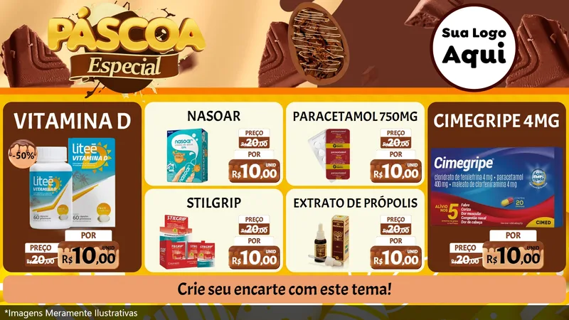 Modelo de TV para TV Horizontal com o tema Páscoa Especial para Farmácia