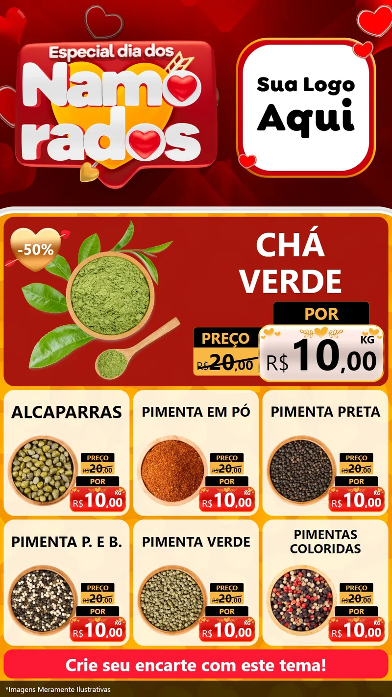 Modelo de Rede Social para Stories com o tema Especial Dia dos Namorados para Produtos Naturais