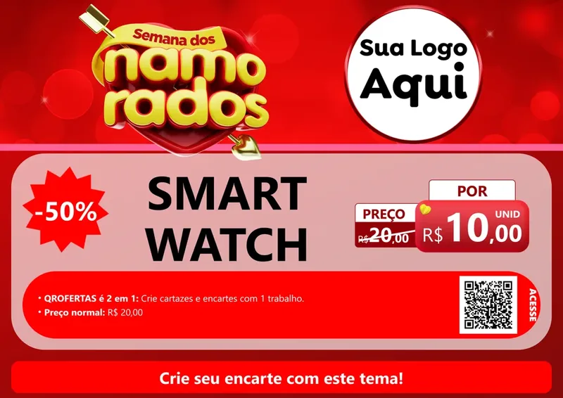 Modelo de Cartaz para Cartaz A4 Horizontal com o tema Semana dos namorados para Informática