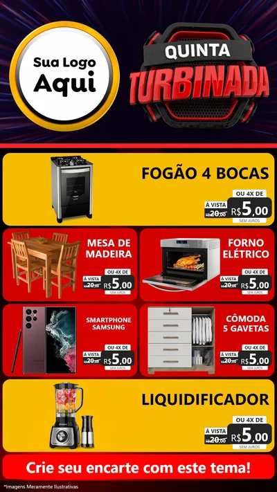 Modelo de TV para TV Vertical com o tema Quinta Turbinada para Móveis e Eletro