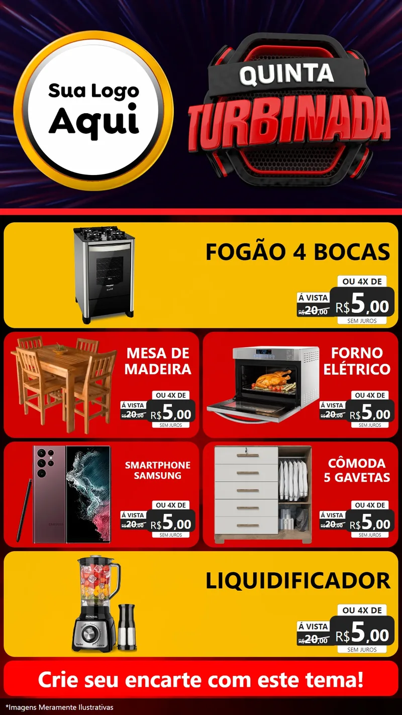 Modelo de TV para TV Vertical com o tema Quinta Turbinada para Móveis e Eletro
