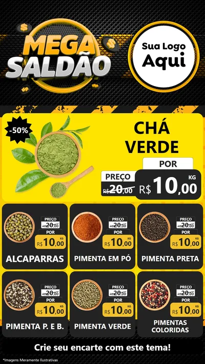 Modelo de Rede Social para Stories com o tema Mega Saldão para Produtos Naturais